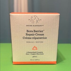 Drunk Elephant Bora Barrier Repair Cream - White and Orange